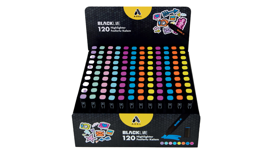 Blackline Highlighter,  120 Pcs, Display