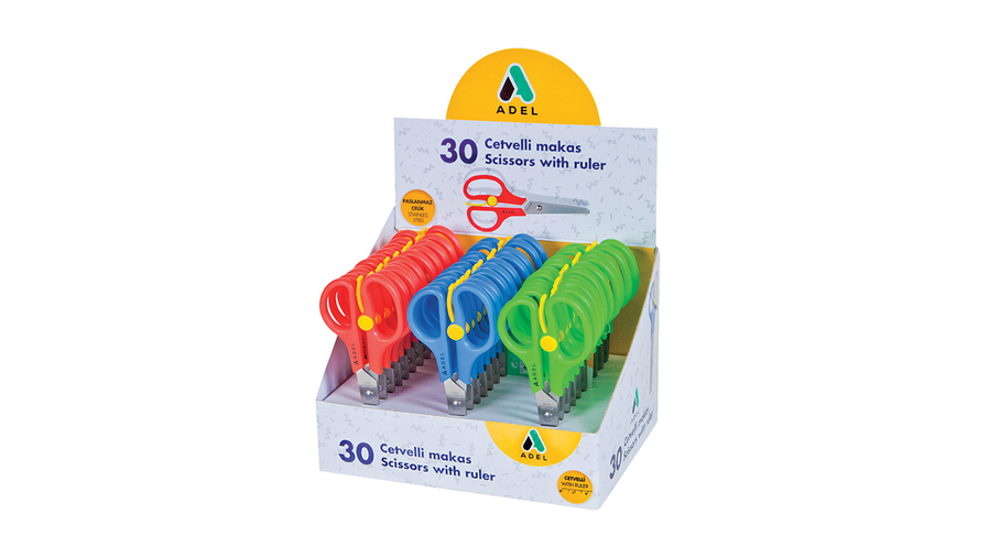 Spring Loaded Scissors with Ruler 
