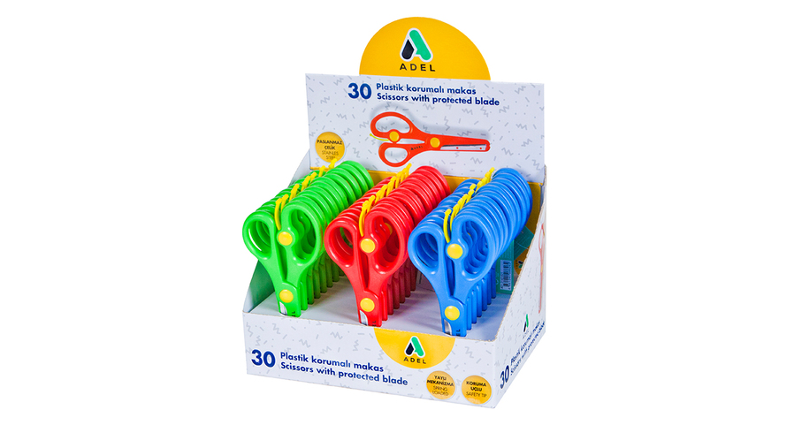  Spring Loaded &Amp; Safety Tip Scissors Ruler