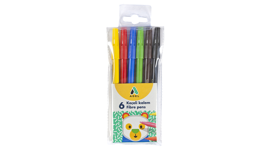6  Color FibreTip Pen