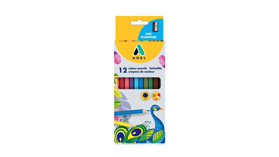 12 Colour Pencils with Sharpener