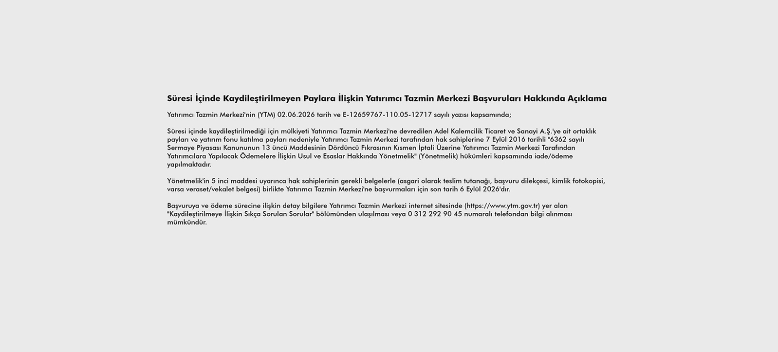 YATIRIMCI İLİŞKİLERİ